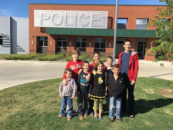 2016 Happenings - Kids and grand kids at police station
