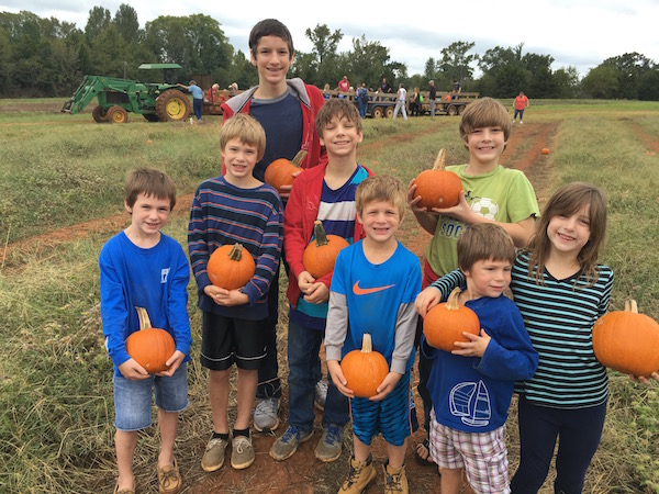 Kids and grandkids at Moore Farms