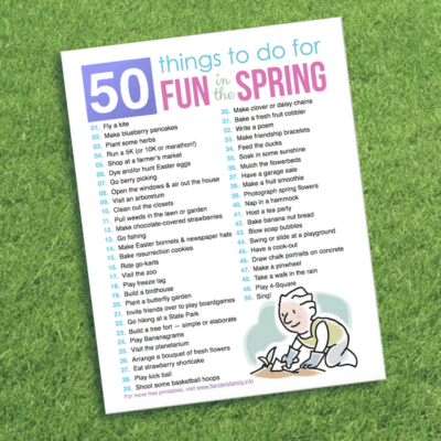 50 Fun Ideas for Spring (Free Printable)