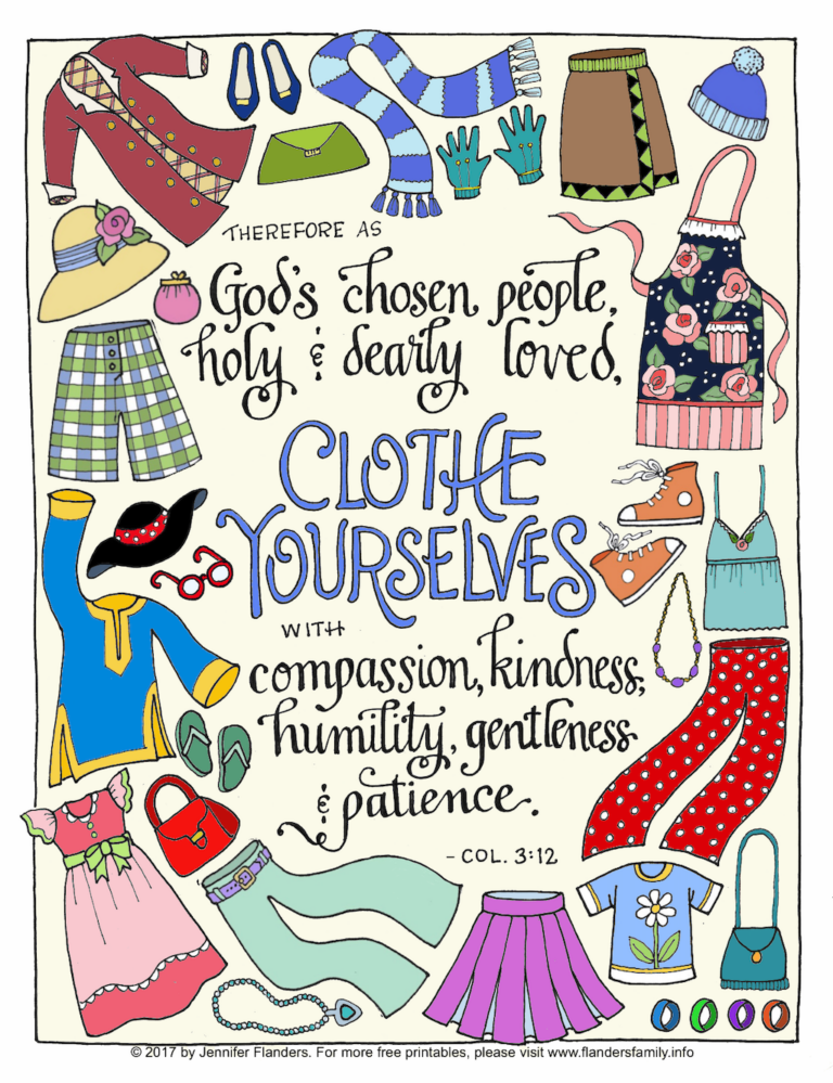 Clothe Yourself with Humility Coloring Page - Flanders Family Home Life