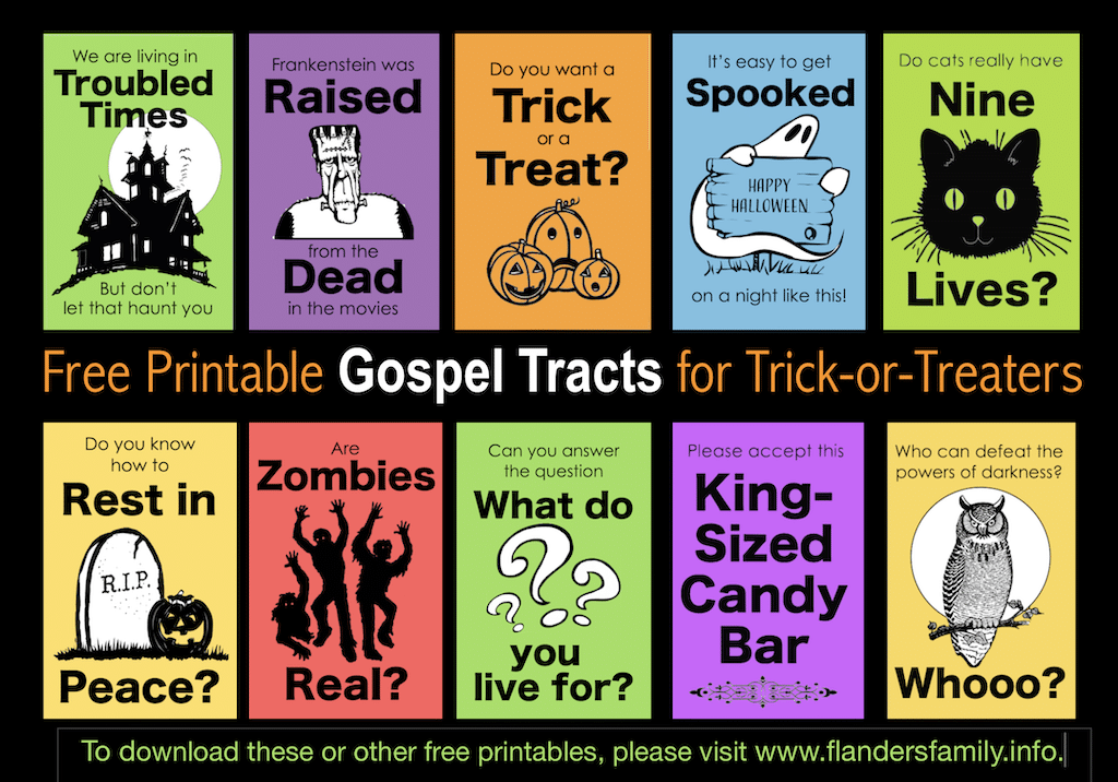 Free Printable Tracts for Trick-or-Treaters