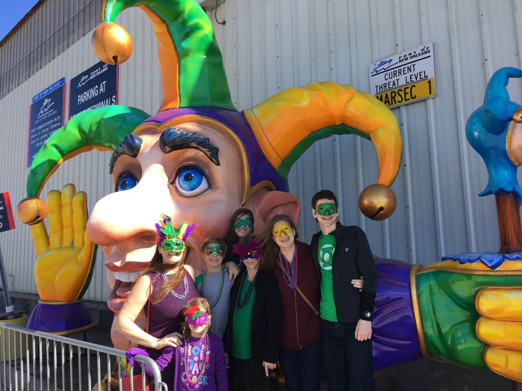 Flanders Family at Mardi Gras World
