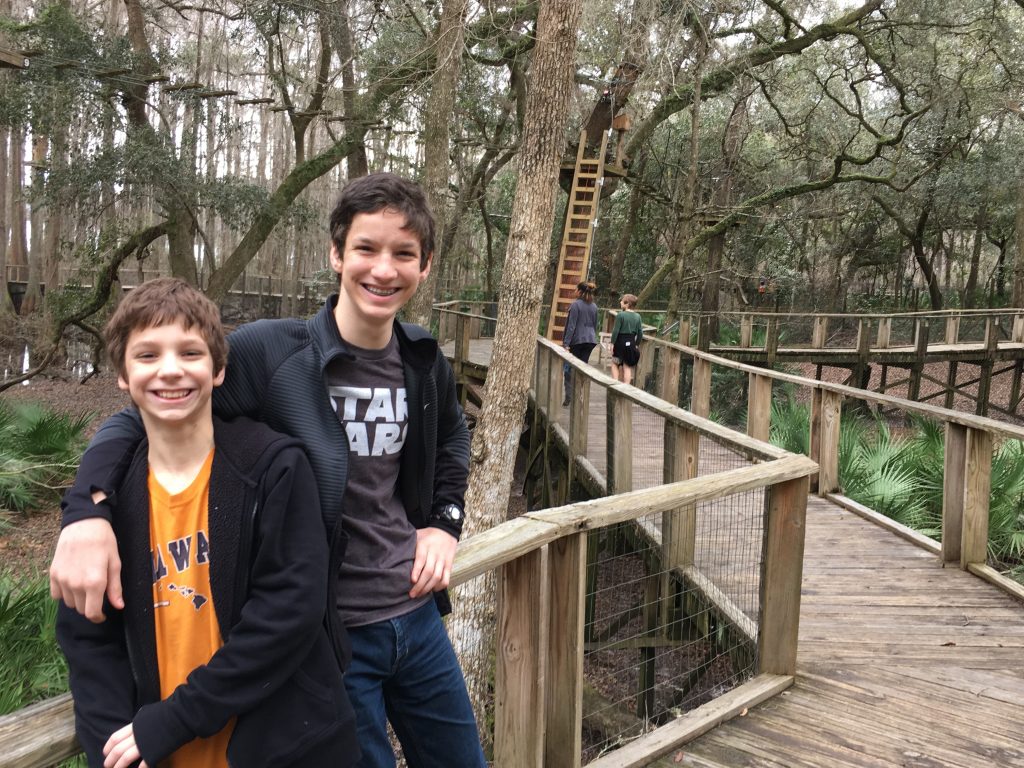 Isaac and Daniel enjoying the outdoor Tallahassee Museum