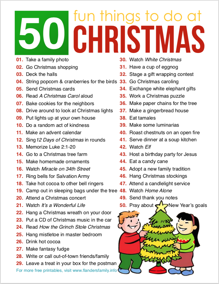 Christmas Activity List Template Free List Templates