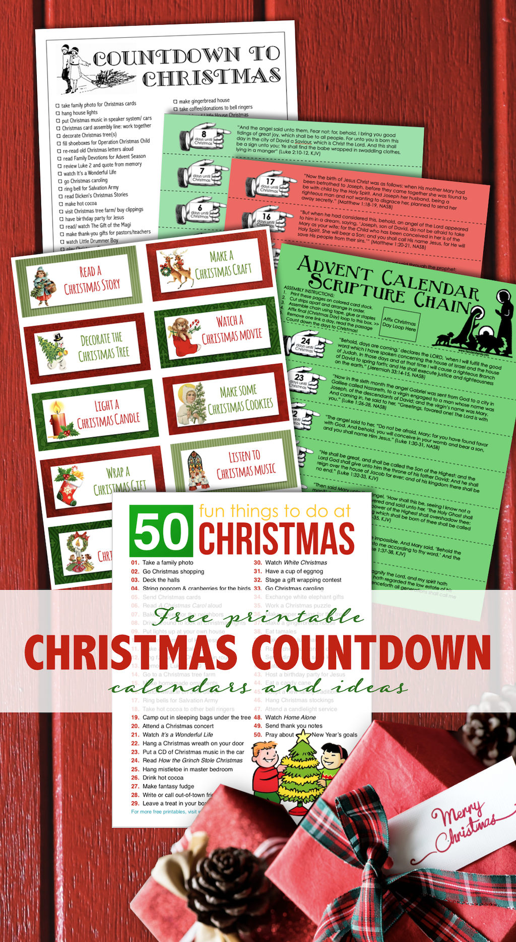 Free Printable Christmas Countdown Calendars