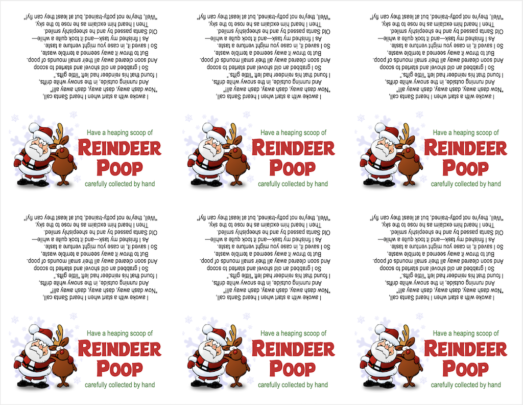 Reindeer Poop Printable