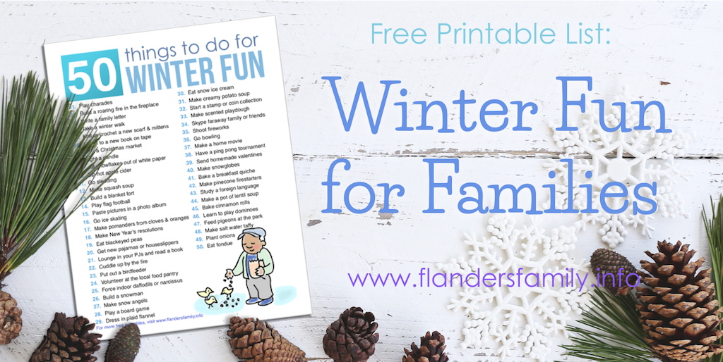 Free Printable: 50 Family Activities for Winter Fun