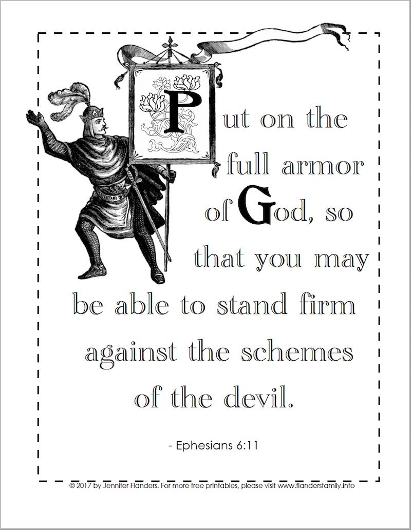 Put on the Full Armor of God (Coloring Page) - Flanders Family Put on the Full Armor of God (Coloring Page) - Flanders Family