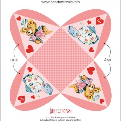 Free printable pyramid boxes for Valentine's Day