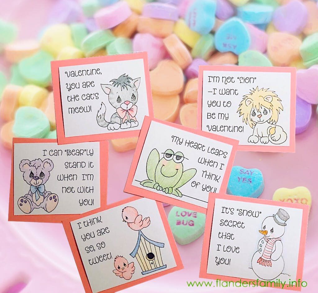 Free Printable Valentines in Several Styles - Flanders Family Home Life