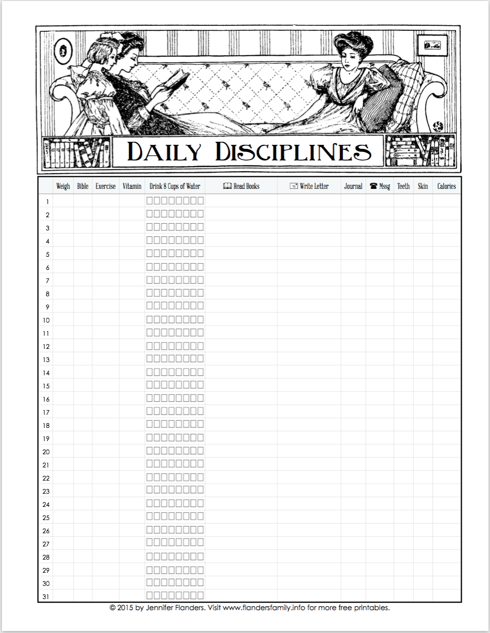 Daily Discipline Chart - Free Printable