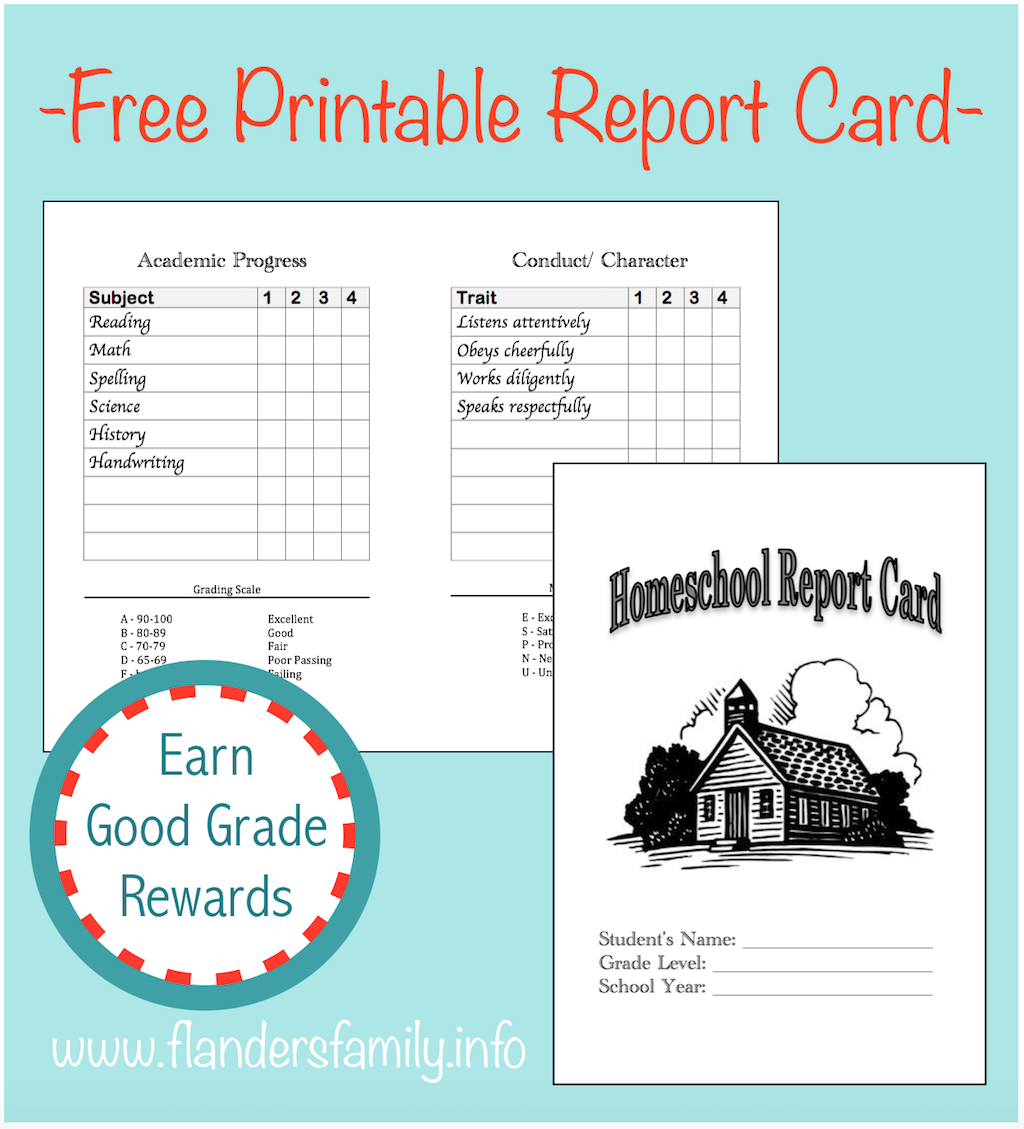 Homeschool Report Cards - Flanders Family Homelife Intended For Homeschool Report Card Template Middle School