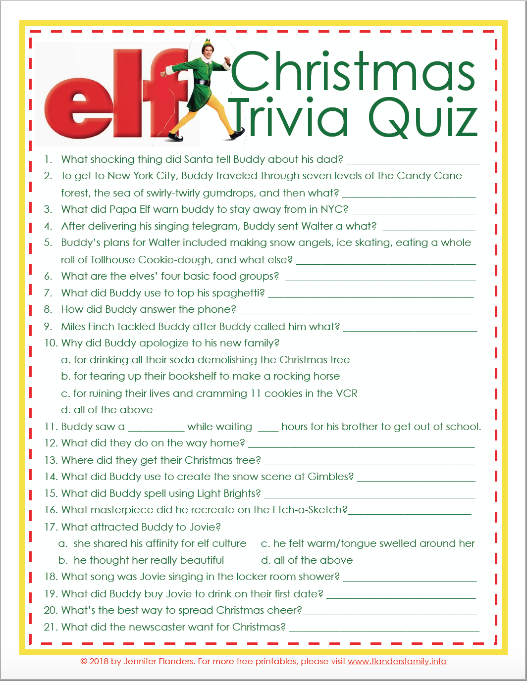 Printable Christmas Trivia