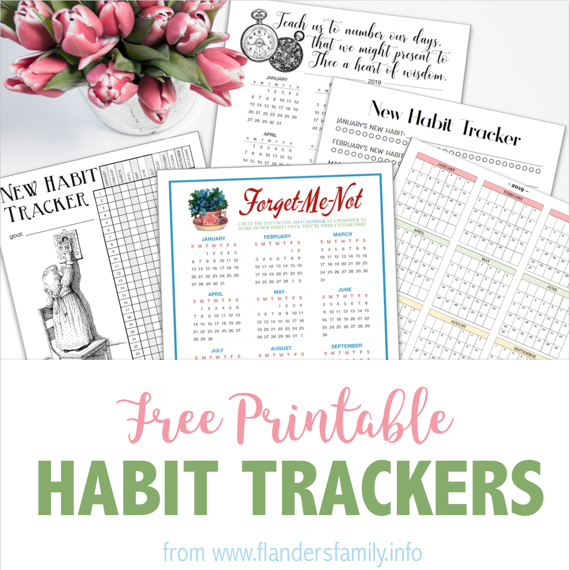 Free Printable Habit Tracker Collection - Flanders Family Homelife