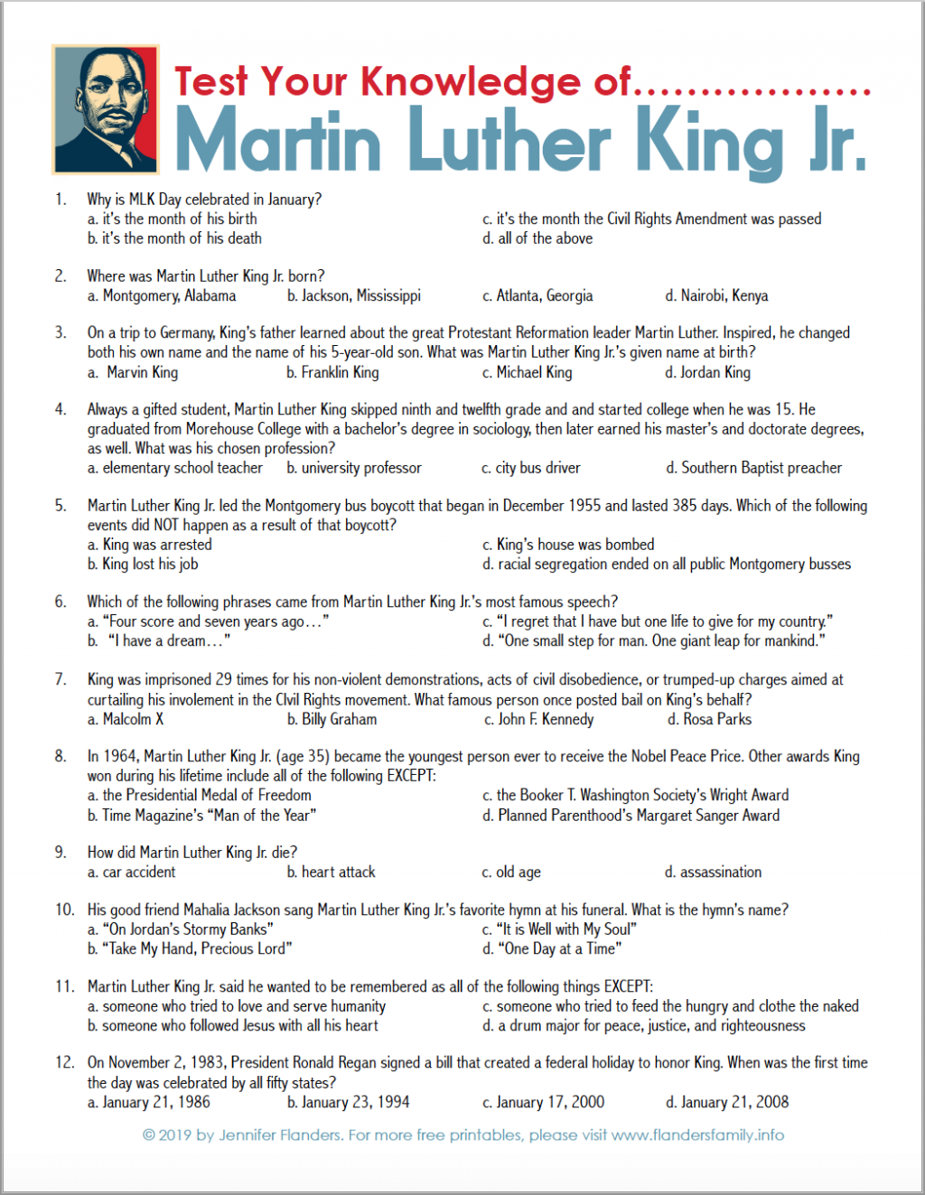 10 Inspirational Martin Luther King Jr Day Worksheet