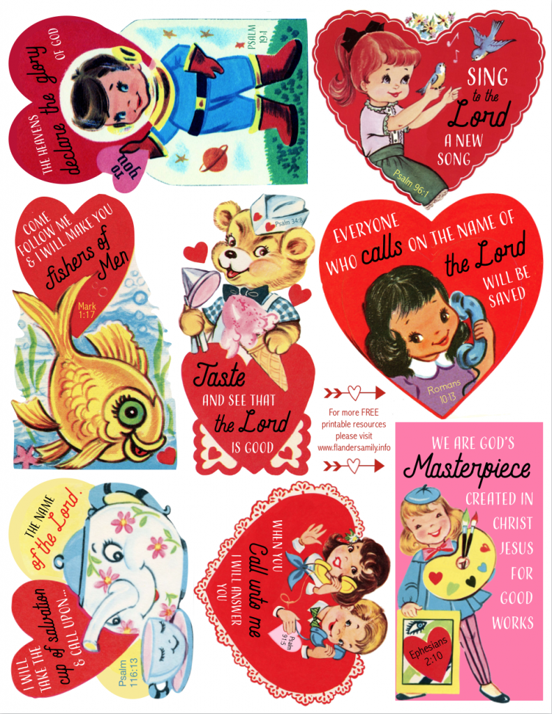 Retro Valentines With Bible Verses Flanders Family Homelife
