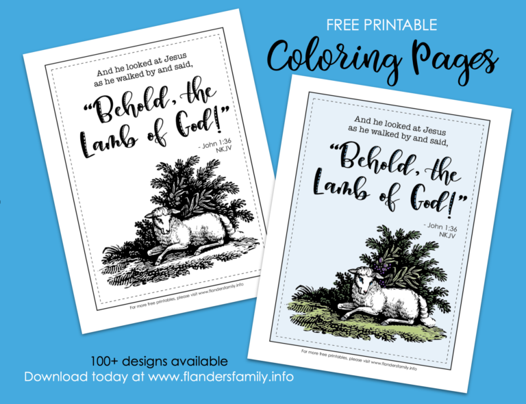 Behold the Lamb of God Coloring Page - Flanders Family Home Life