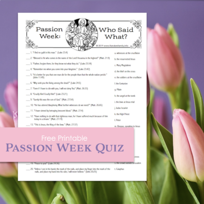 Passion Week Quiz (Free Printable)