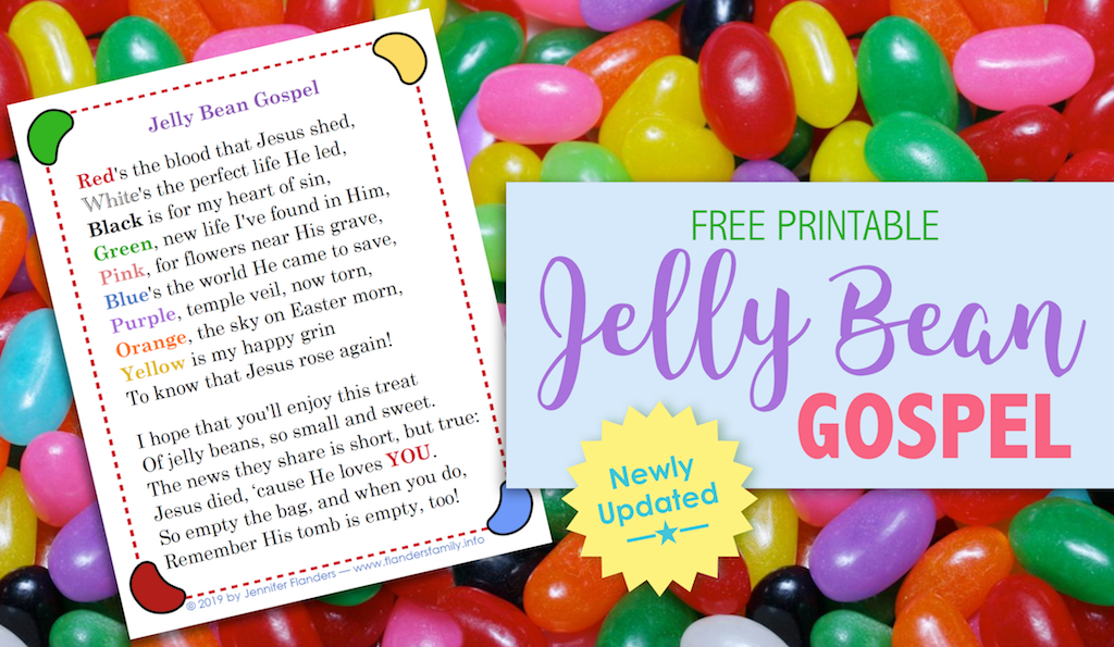 Jelly Bean Gospel | free printable from www.flandersfamily.info
