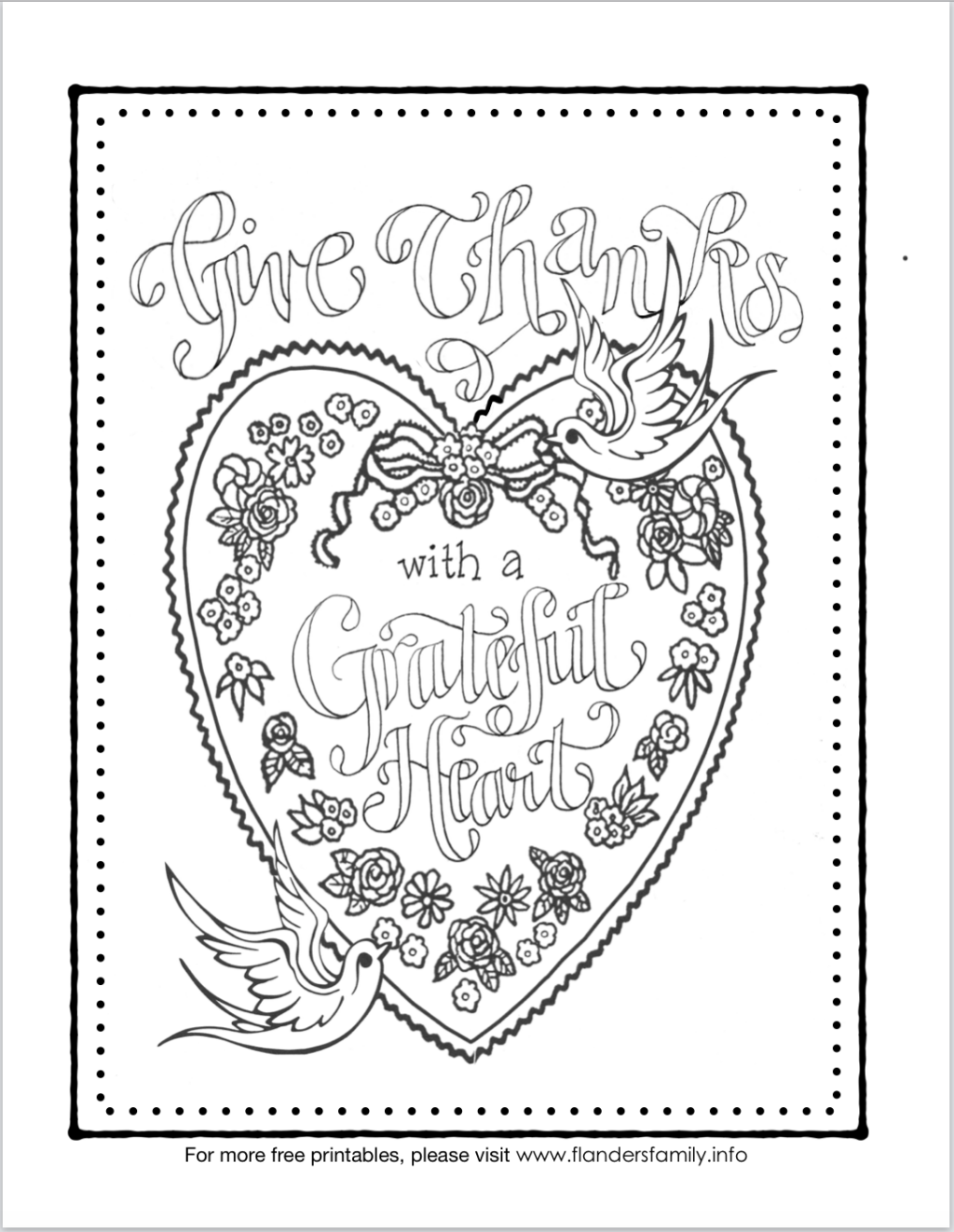 A Grateful Heart Coloring Page