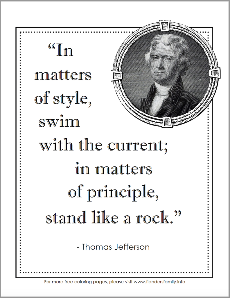 President Thomas Jefferson coloring page