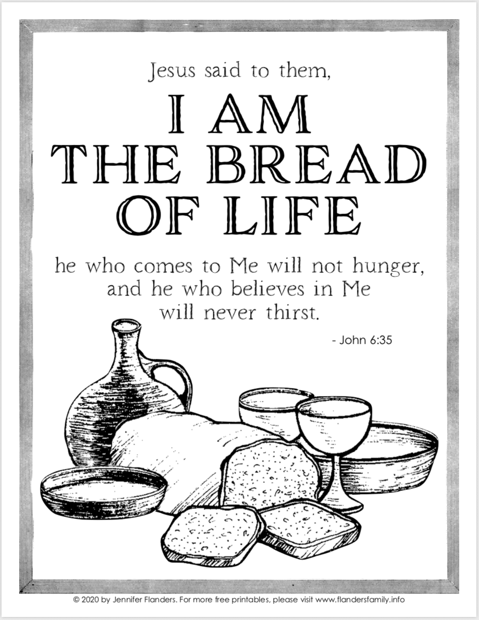 I Am the Bread of Life Coloring Page