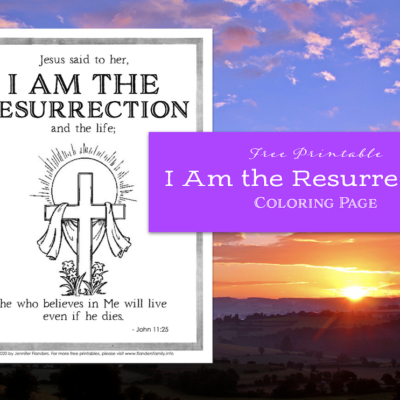 I AM the Resurrection Coloring Page