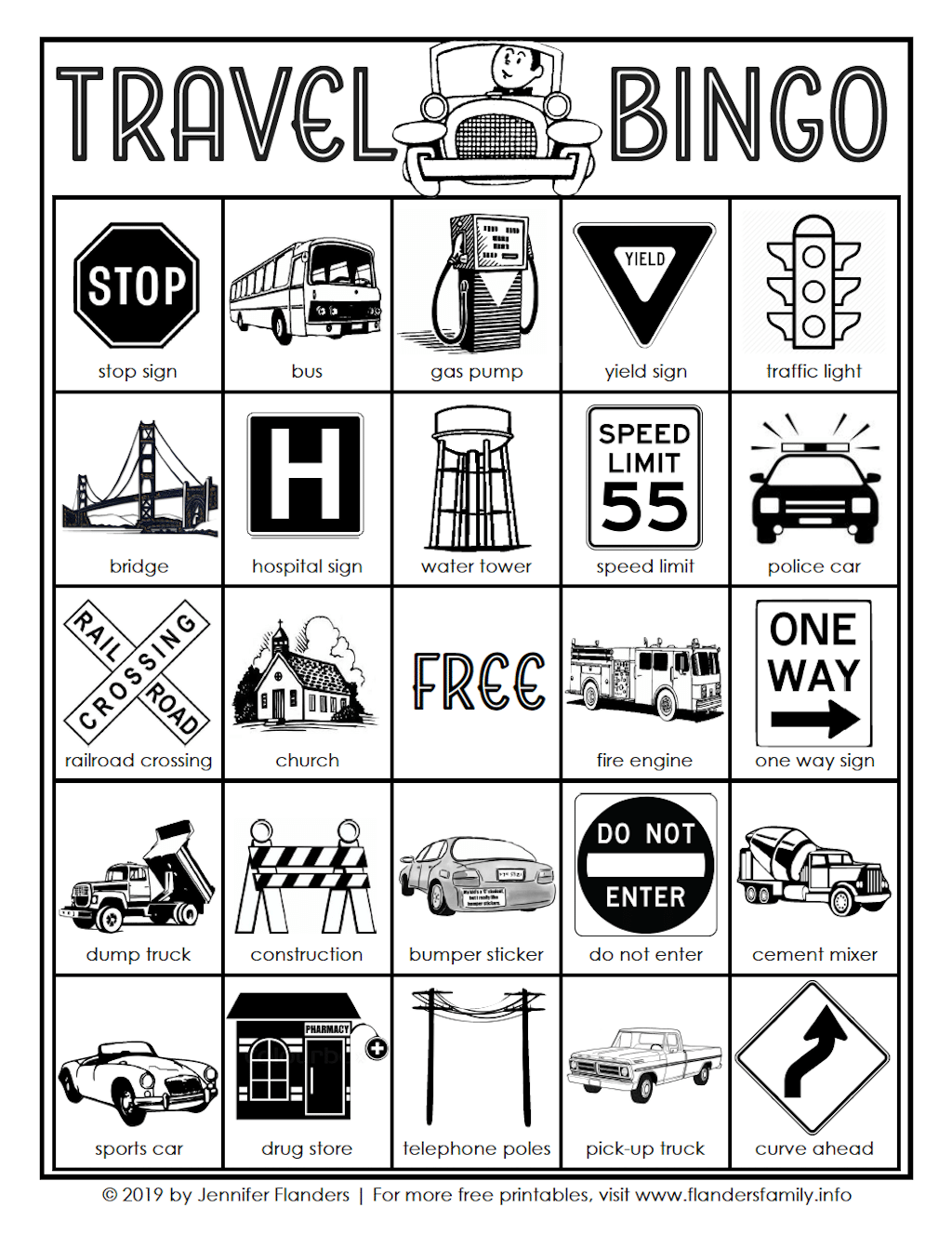 Free Travel Bingo Cards Flanders Family Homelife