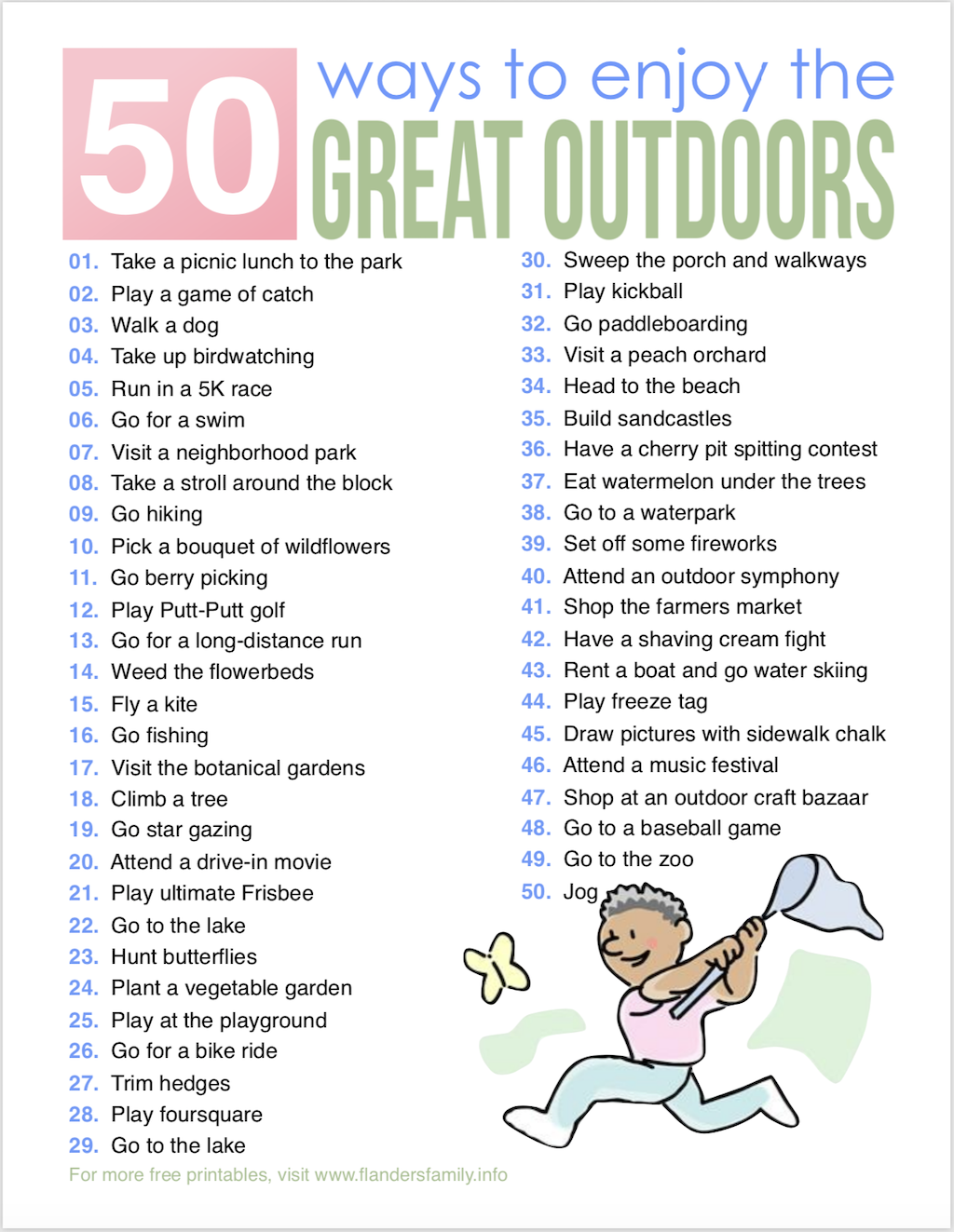 50 Ways to Enjoy Great Outdoors