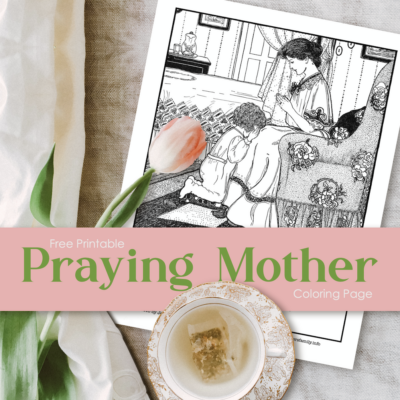 Praying Mother Coloring Page