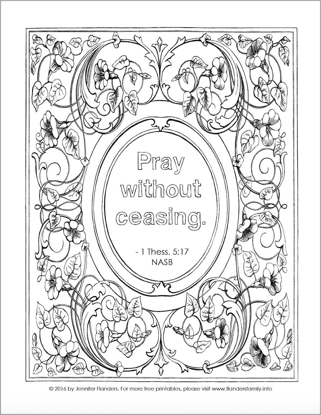 Pray Without Ceasing Coloring Page Flanders Family Homelife