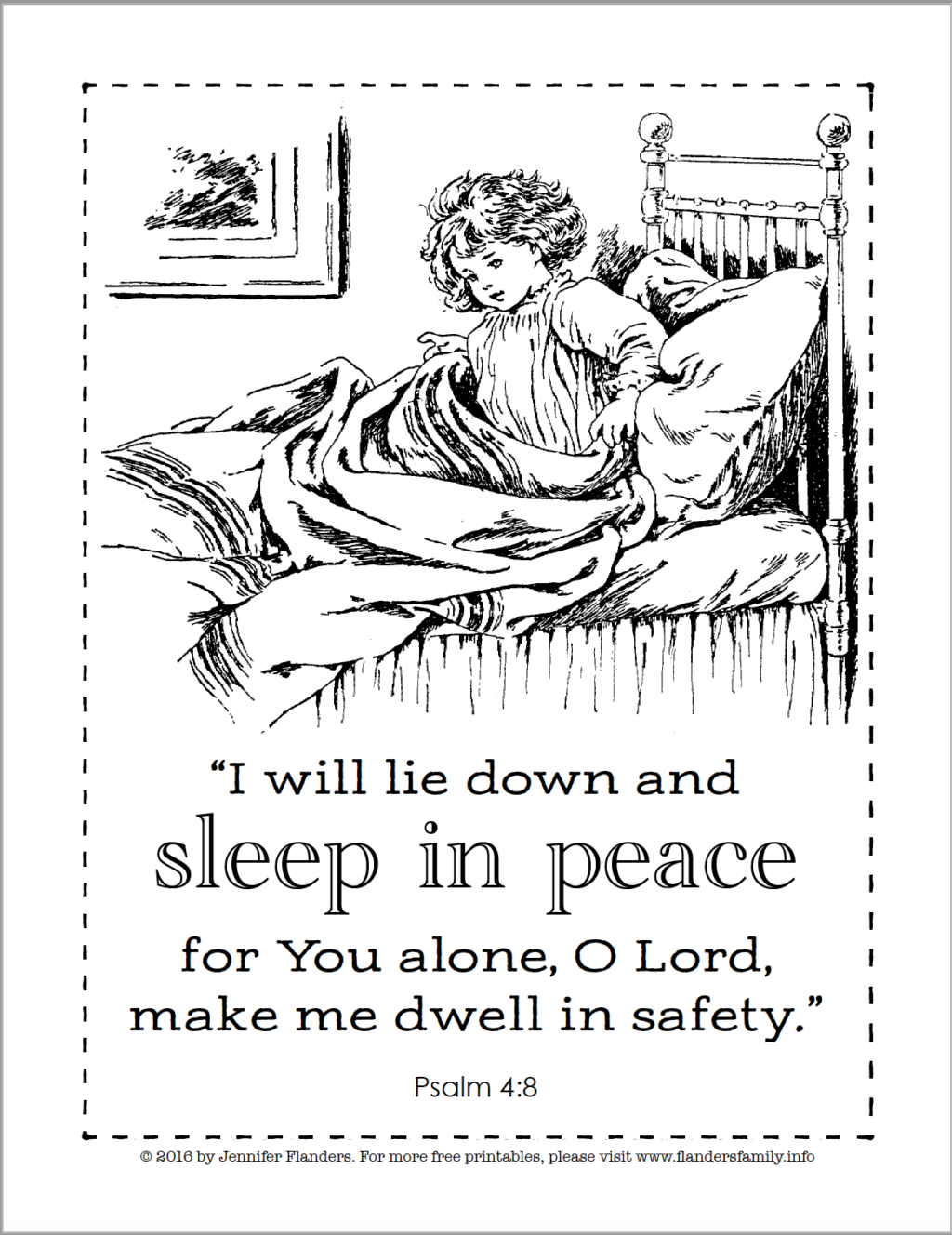 Sleep in Peace Coloring Page