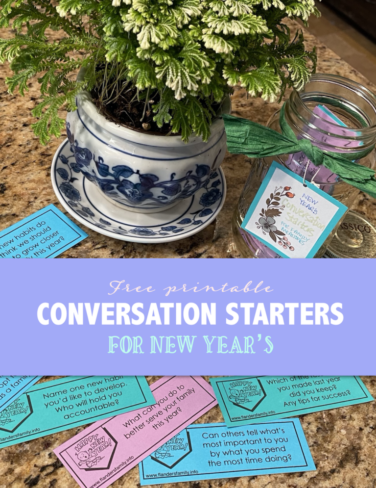 New Year Conversation Starters Flanders Family Homelife