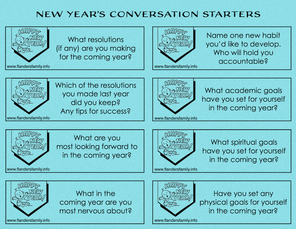 Free Printable New Years Conversation Starters