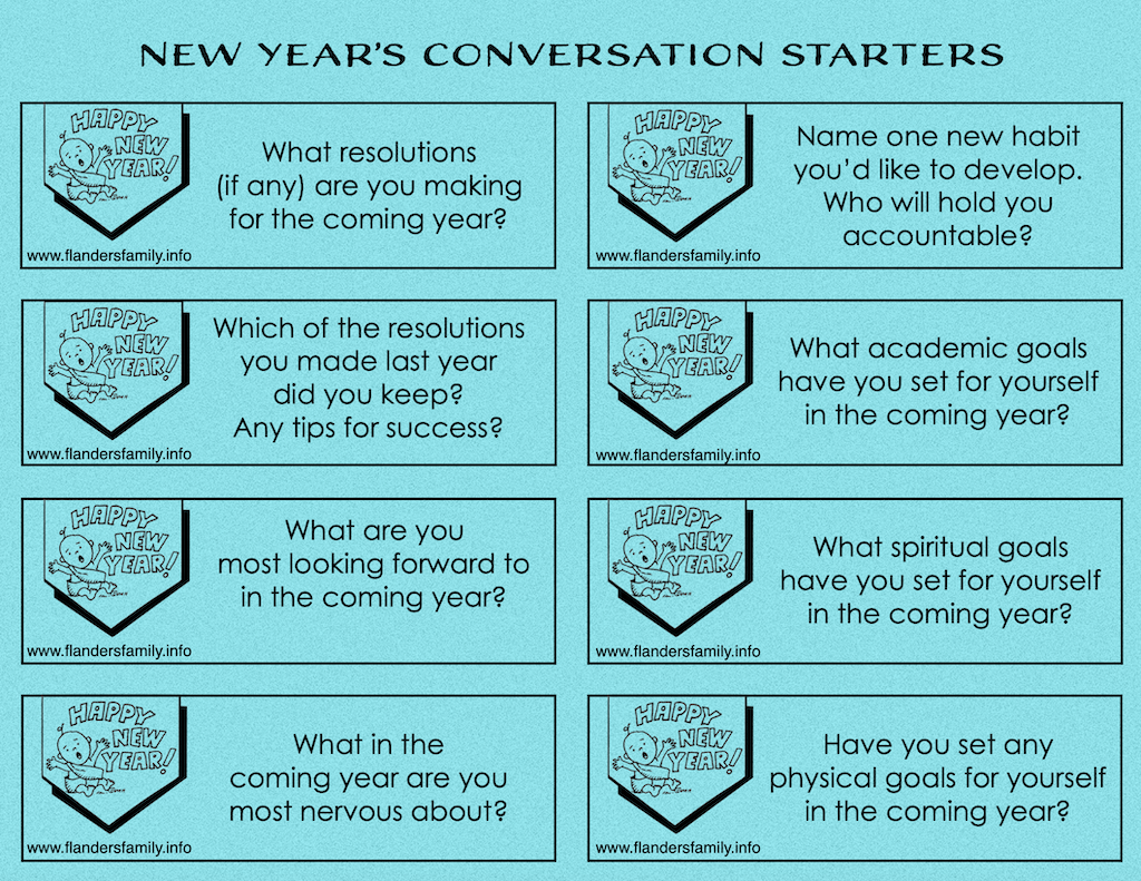 New Year Conversation Starters - Flanders Family Homelife