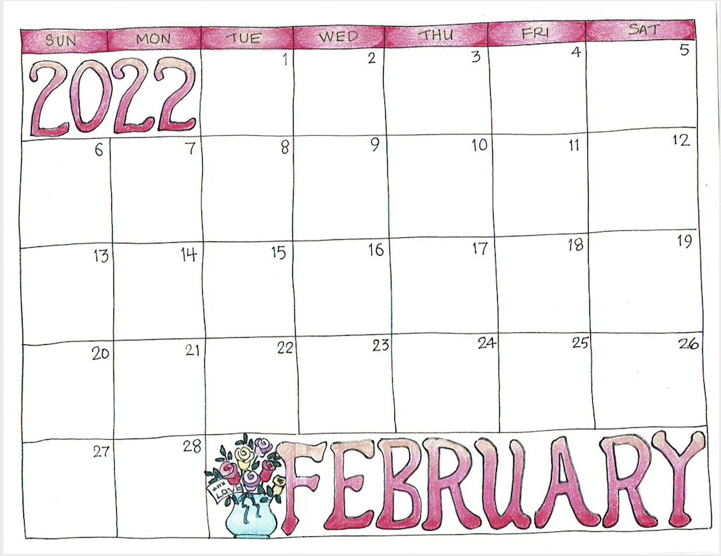 Hand-drawn February