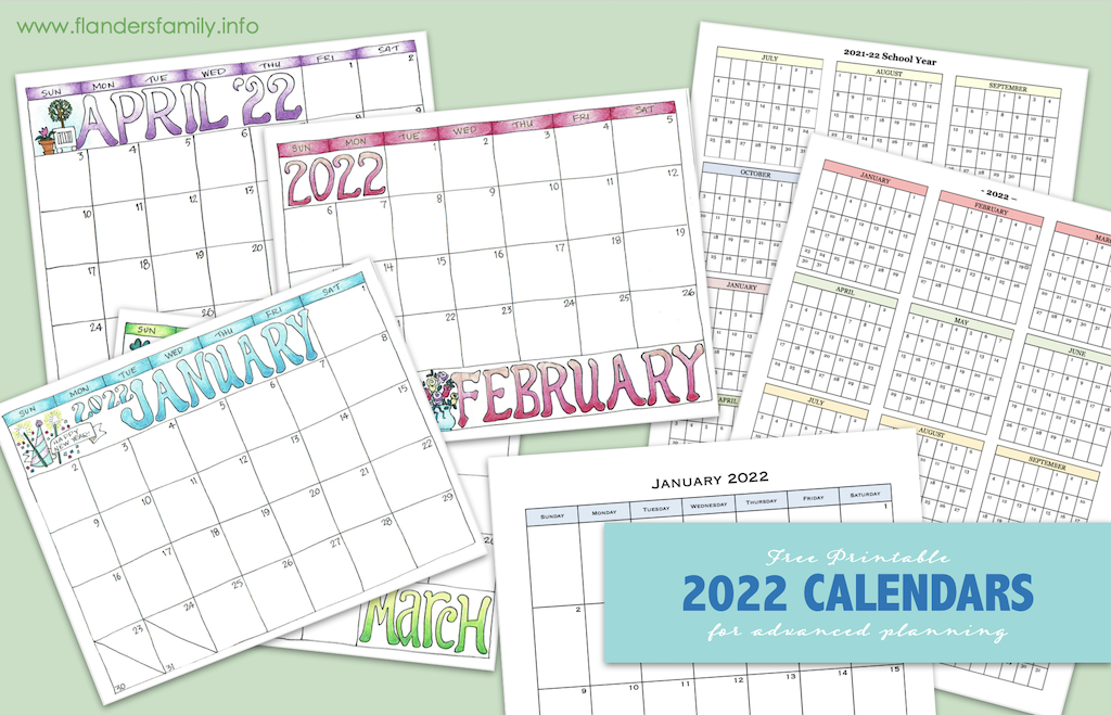 Free Printable 2022 Calendars 