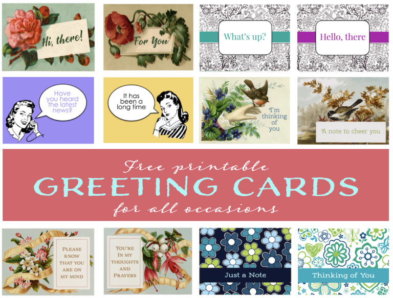 Free Printable Greeting Cards for All Occasions - Flanders Family Home Life