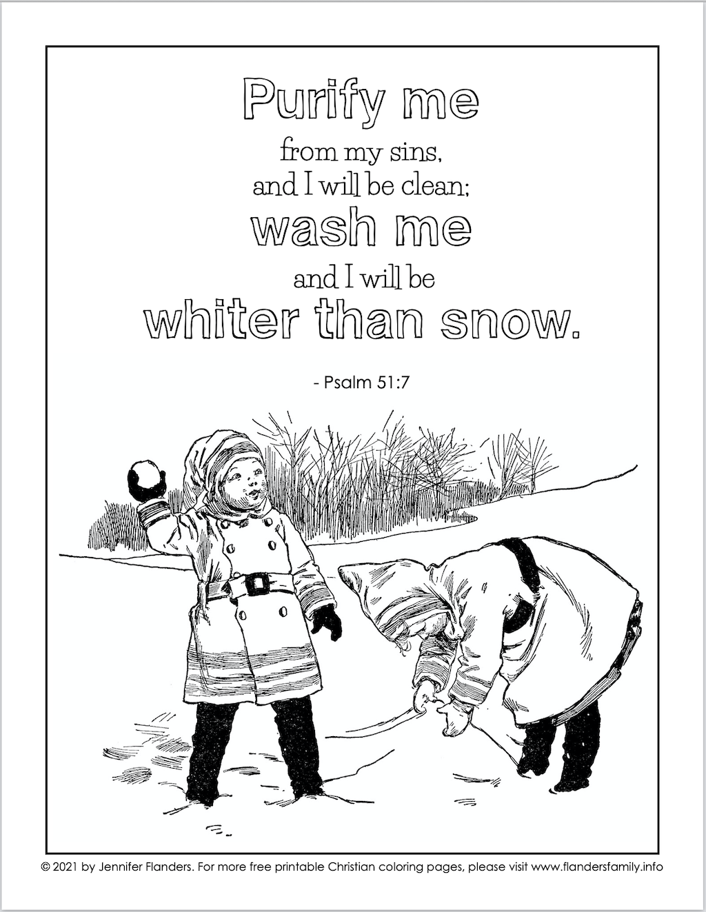 Whiter Than Snow Coloring Page - Flanders Family Homelife