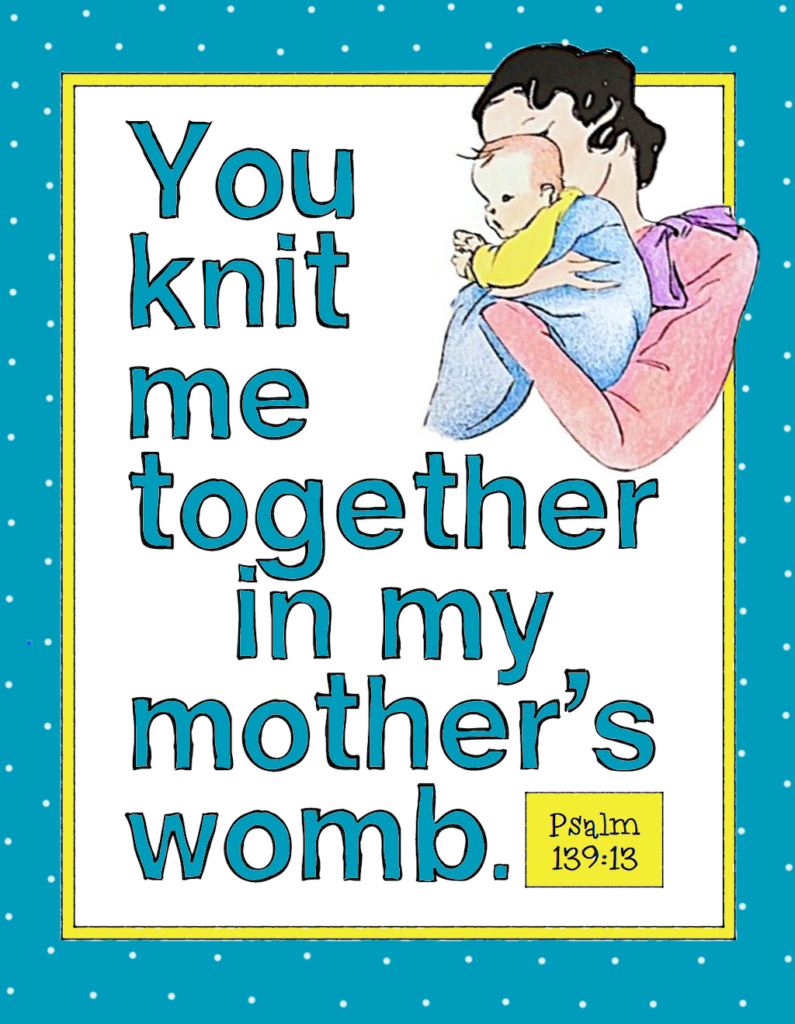 You Knit Me Together Coloring Page