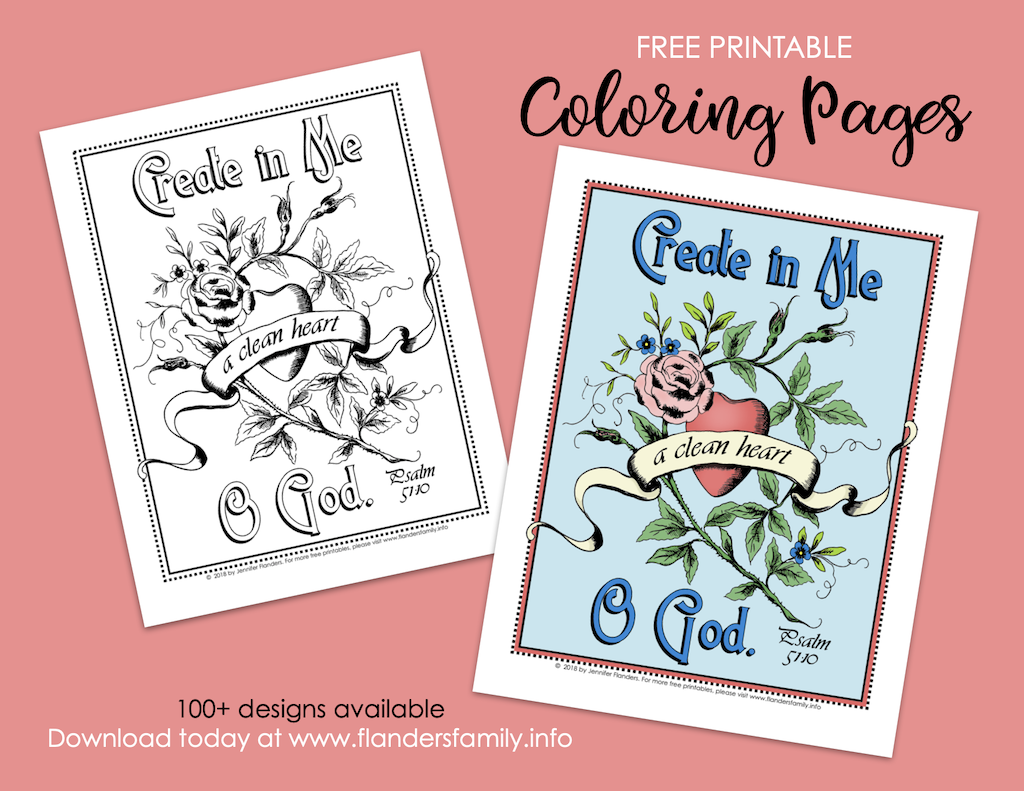 A Clean Heart Coloring Page - Flanders Family Homelife