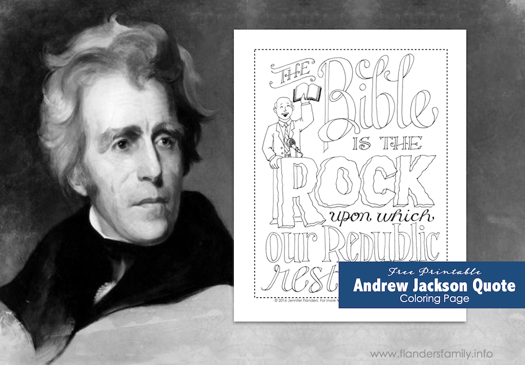 Andrew Jackson Quote Coloring Page - Flanders Family Homelife