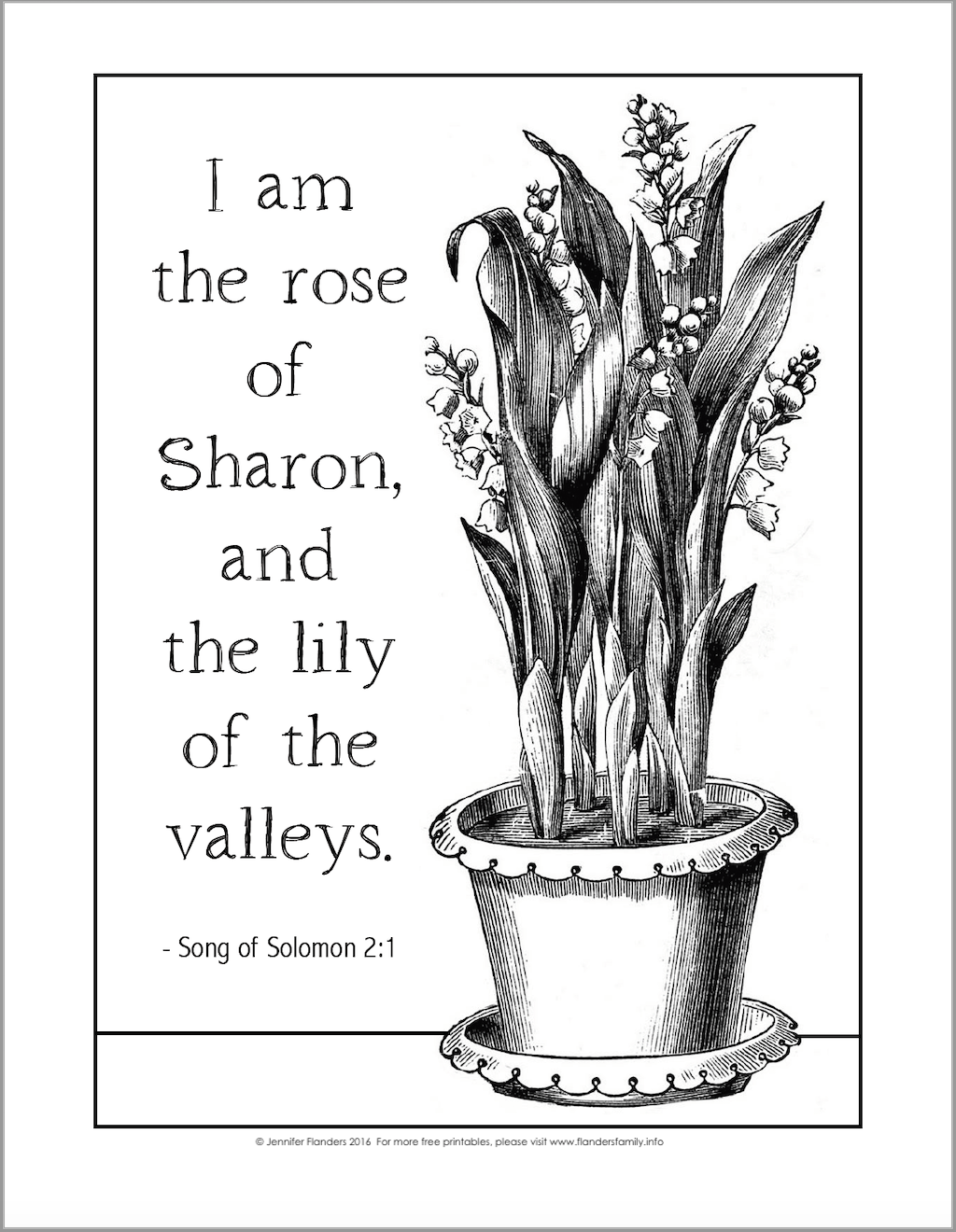 Lily of the Valley Coloring Page