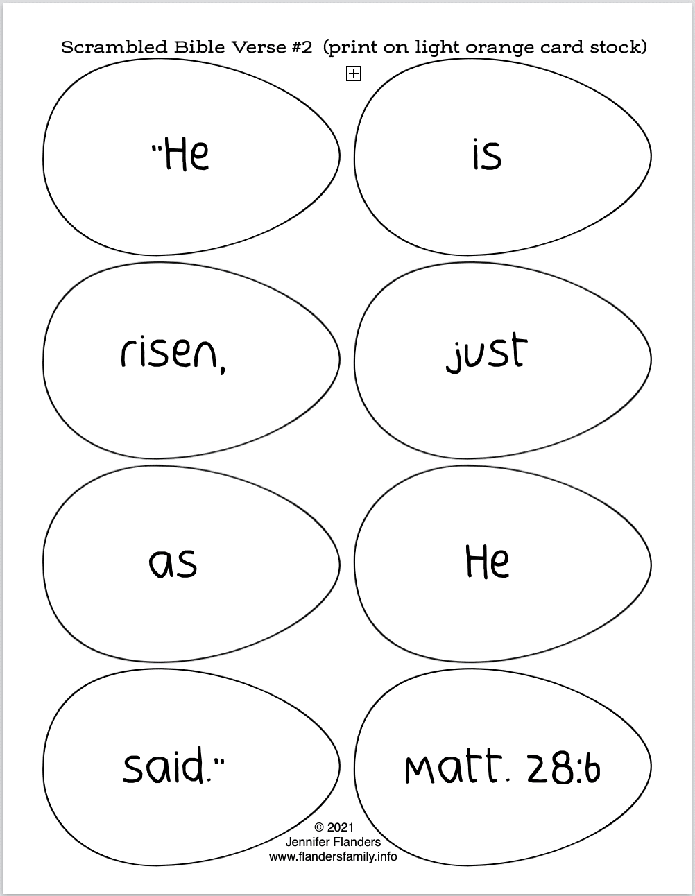 Scrambled Bible Verse Easter Egg Puzzles