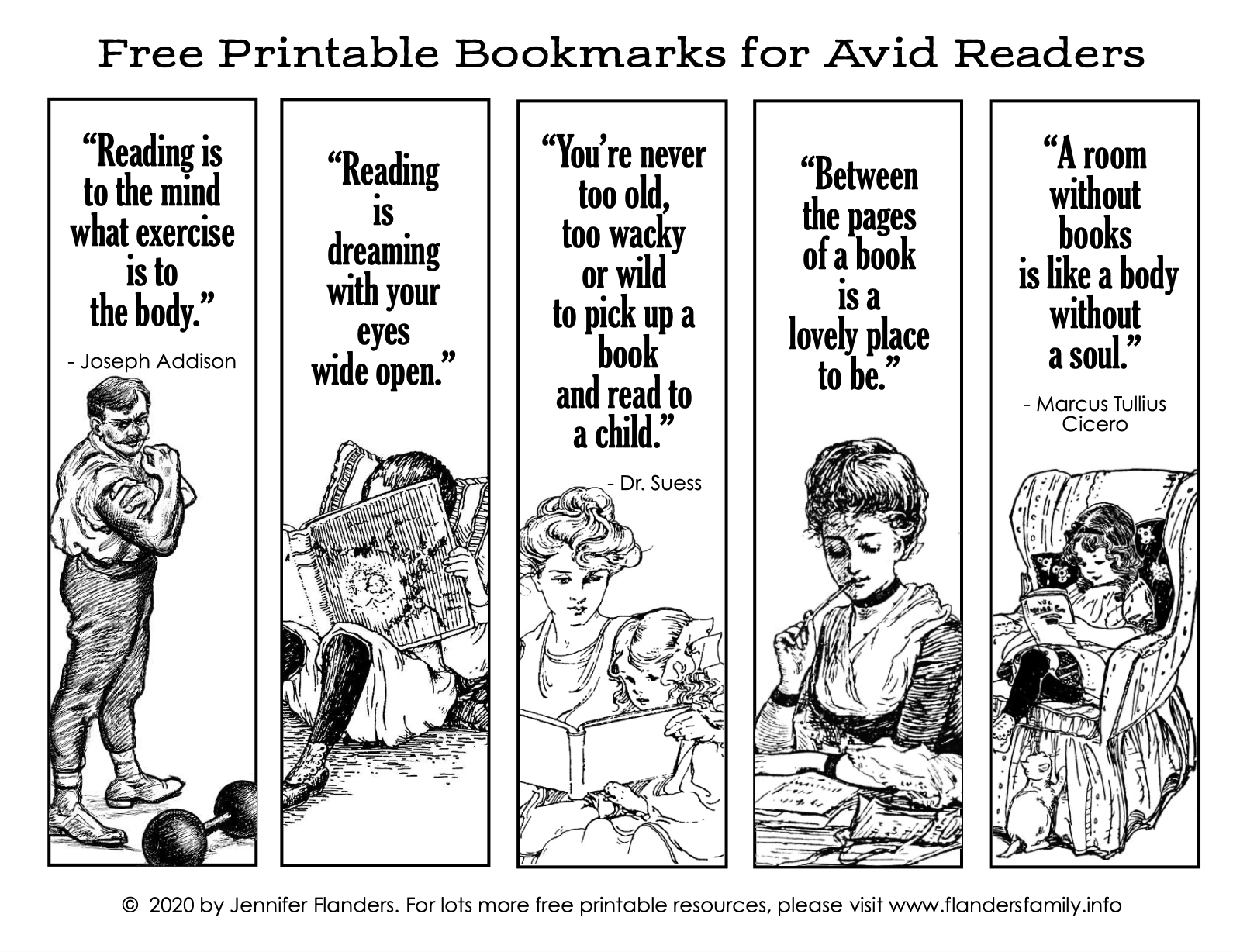 free printable bookmarks for avid readers flanders family homelife