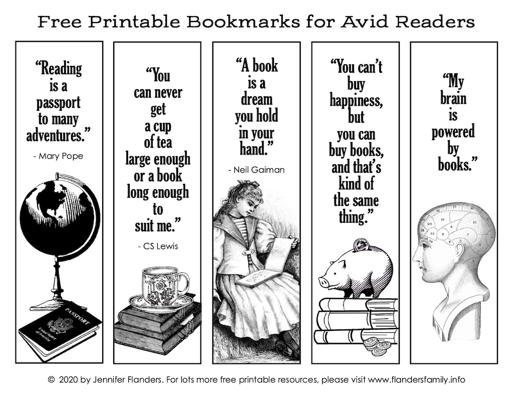 free printable bookmarks for avid readers flanders family homelife