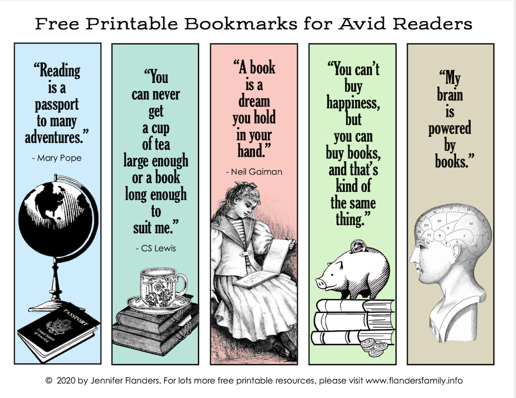 free printable bookmarks for avid readers flanders family homelife