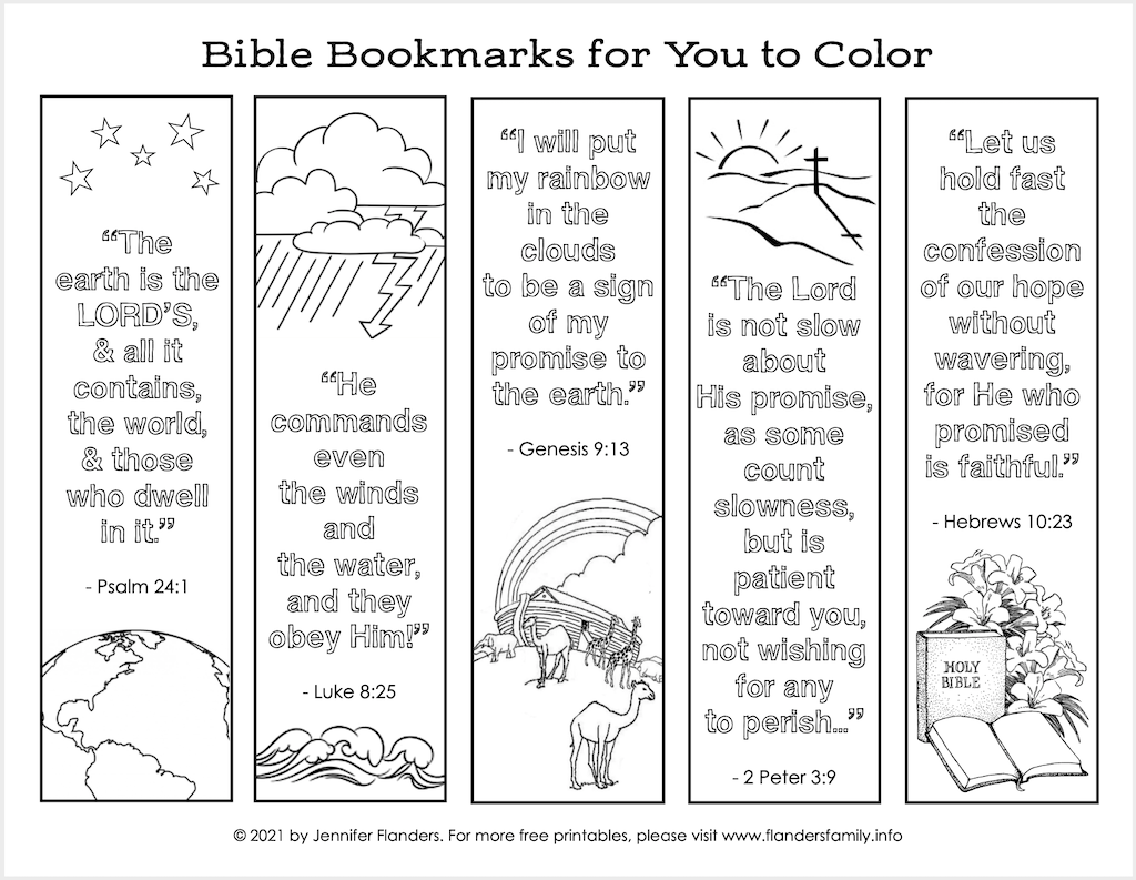 color your own bible bookmarks flanders family homelife