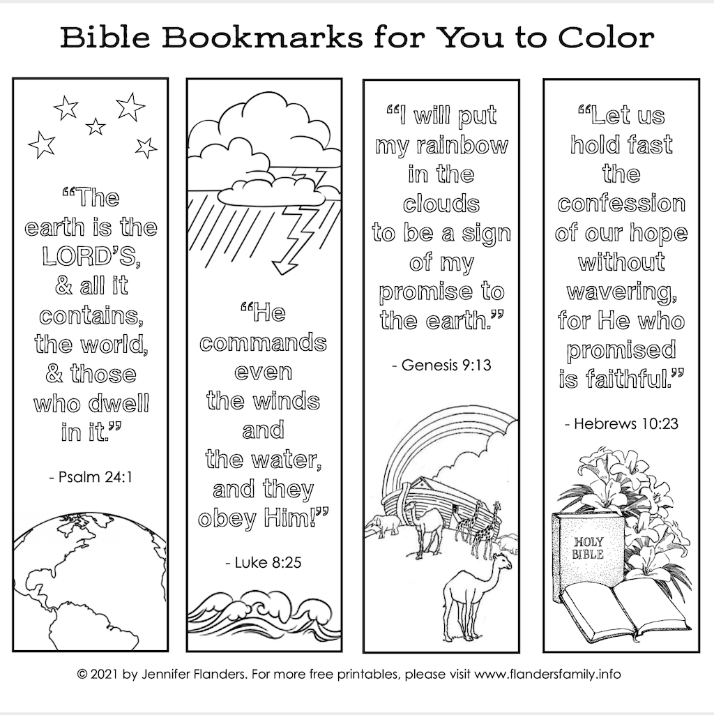 Color Your Own Printable Bible Bookmarks