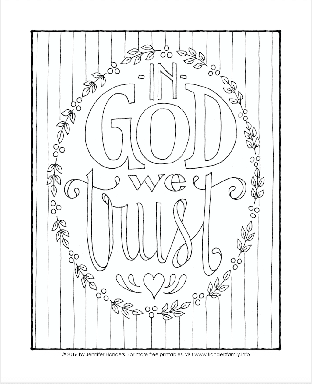 In God We Trust Coloring Page